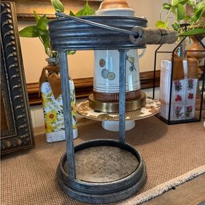 Rustic metal lantern~candle holder~plant holder~industrial~farmhouse~cottagecore